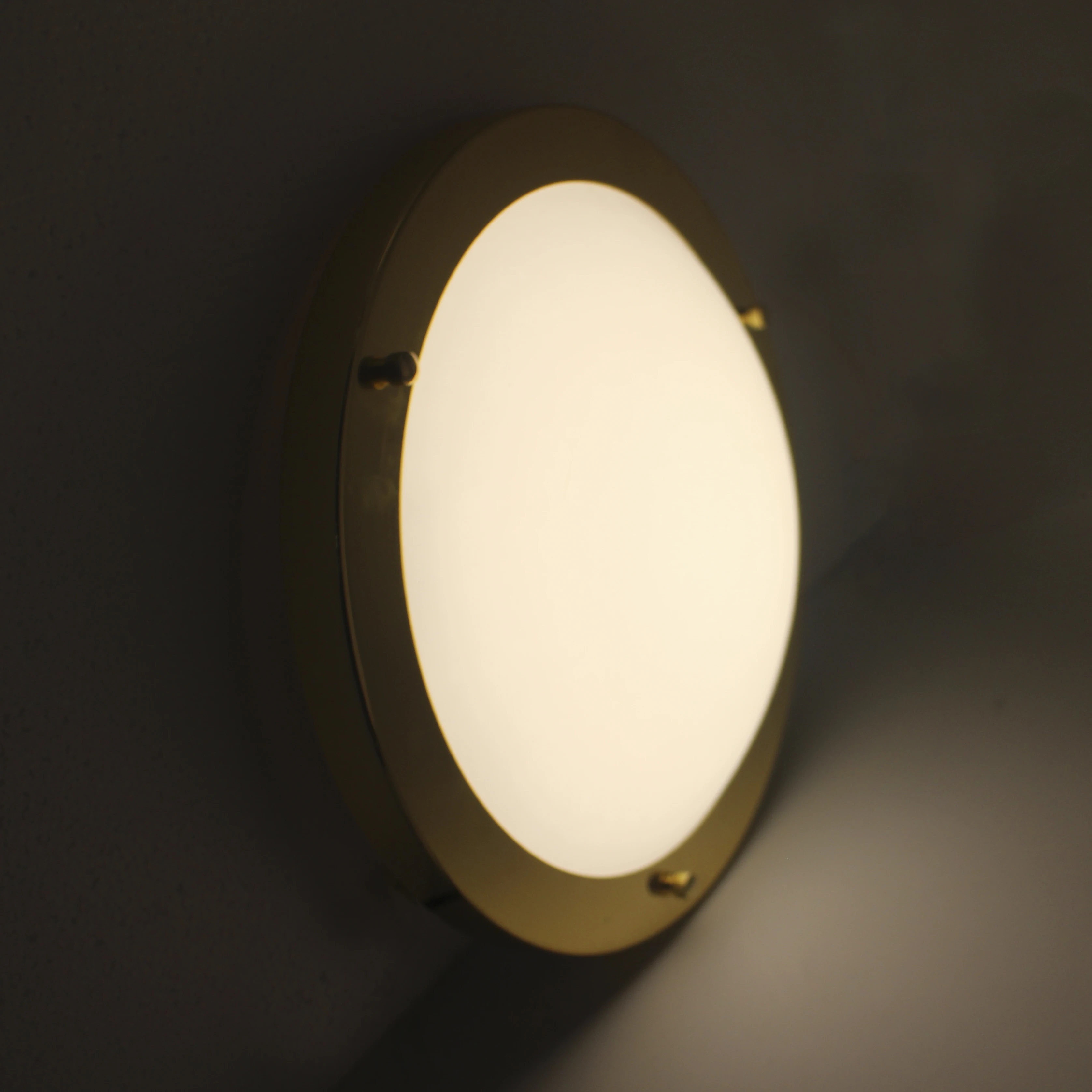 IMVSINCERE LED 18W IP44 Glass Brass Ceiling Lights, 31cm, 4000K, 1260LM, Lighting for Bathroom, Kitchen, Hallway, Office.