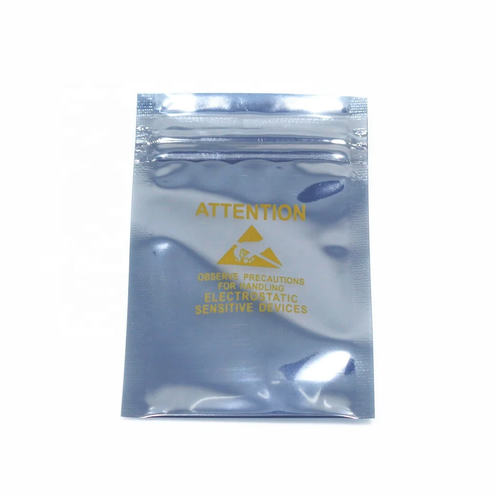 Индивидуальный размер и толщина ESD Ziplock мешок антистатический 3-х боковые уплотнения экранирующий амортизирующий с застежкой-молнией