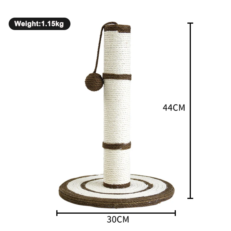 Pet Supplies Cat Scratching Post New Design Cats Sisal Cat Tree with Swing Ball and Mouse Strong Sisal Scratching Pillar
