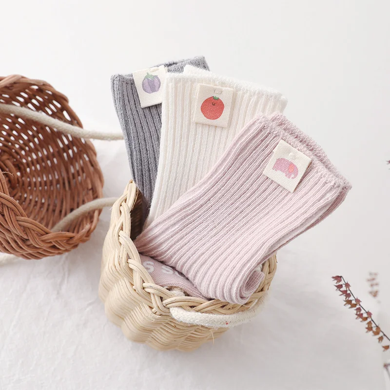 Newborn Anti Slip Babies Cotton Socks With 3d non slip kids socks for Happy Baby Girls Custom