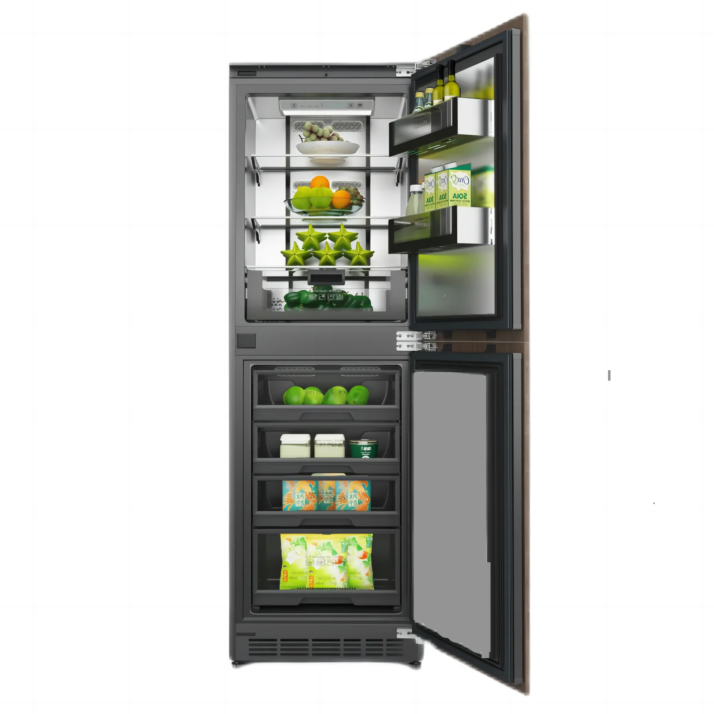 ZUNGUI BCD-280WQB Panic Buying No Frost Built-in Large Refrigerator Fridge Freezer