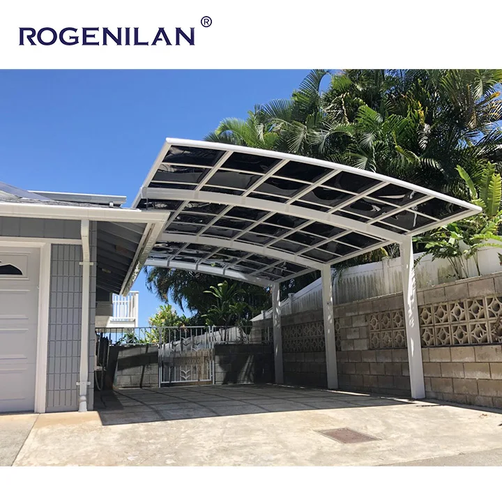 Custom Top Carport Fixed Roof Attached Shed House Shelter Aluminum Outdoor Waterproof Dual Parking Carport Modern Design Carport