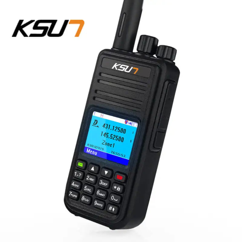 KSUNTFSI Portable Digital 2 Way Radios GPS Waterproof UHF VHF Ham Radio Handheld Long Range Wireless Intercom DMR Walkie Talkie