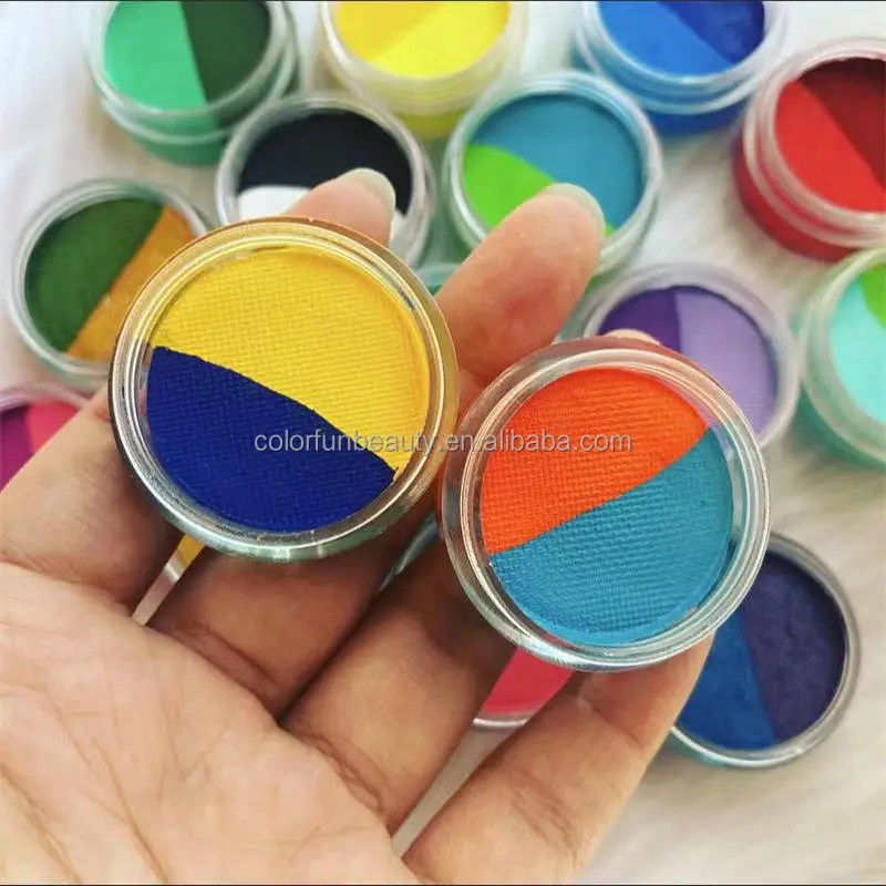 Private Label water activated eyeliner palette 2 split colors cosmetic face Body Paint Palette liner for face makeup
