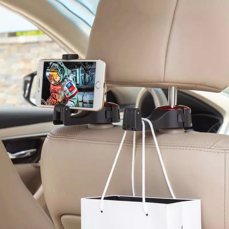 Newly Rotating Car Headrest Adjustable Phone Holder Mobile Phone Mount Hook Storage Hanger for All Phones