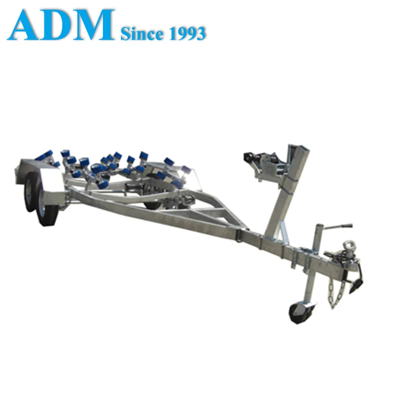 Fully hot dip galvanized single or multiple axles boat trailer