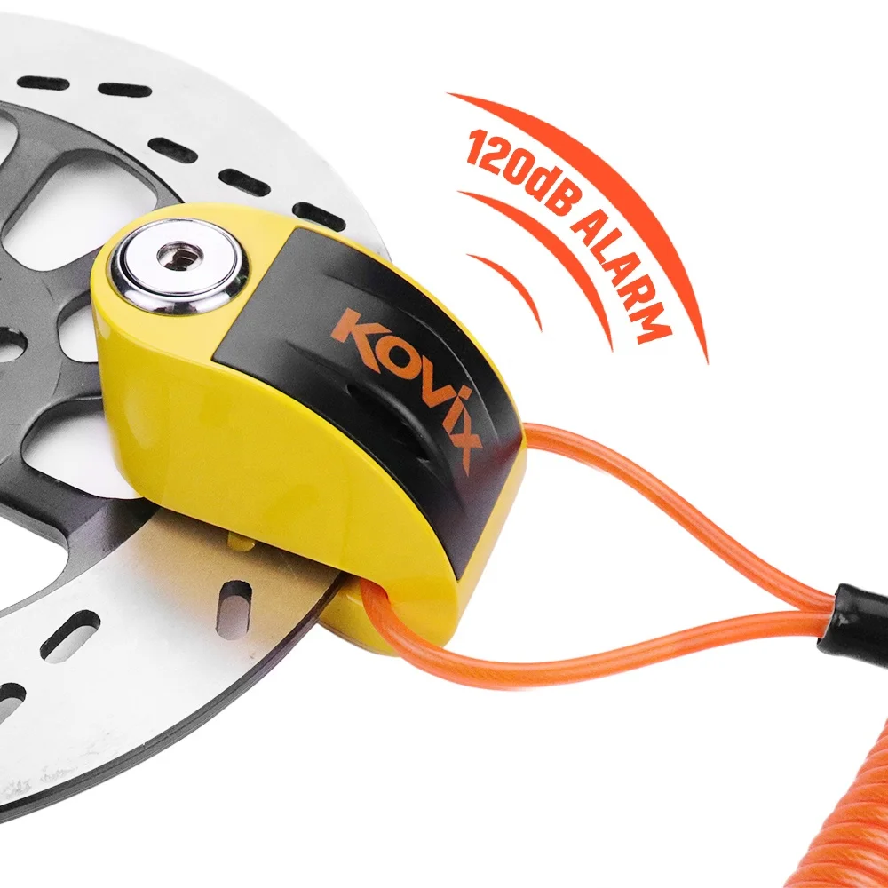 KOVIX Motorcycle Disc Brake Lock Motorcycle Anti-Theft Wheel Disc Brake Lock Waterproof Security Alarm Protection
