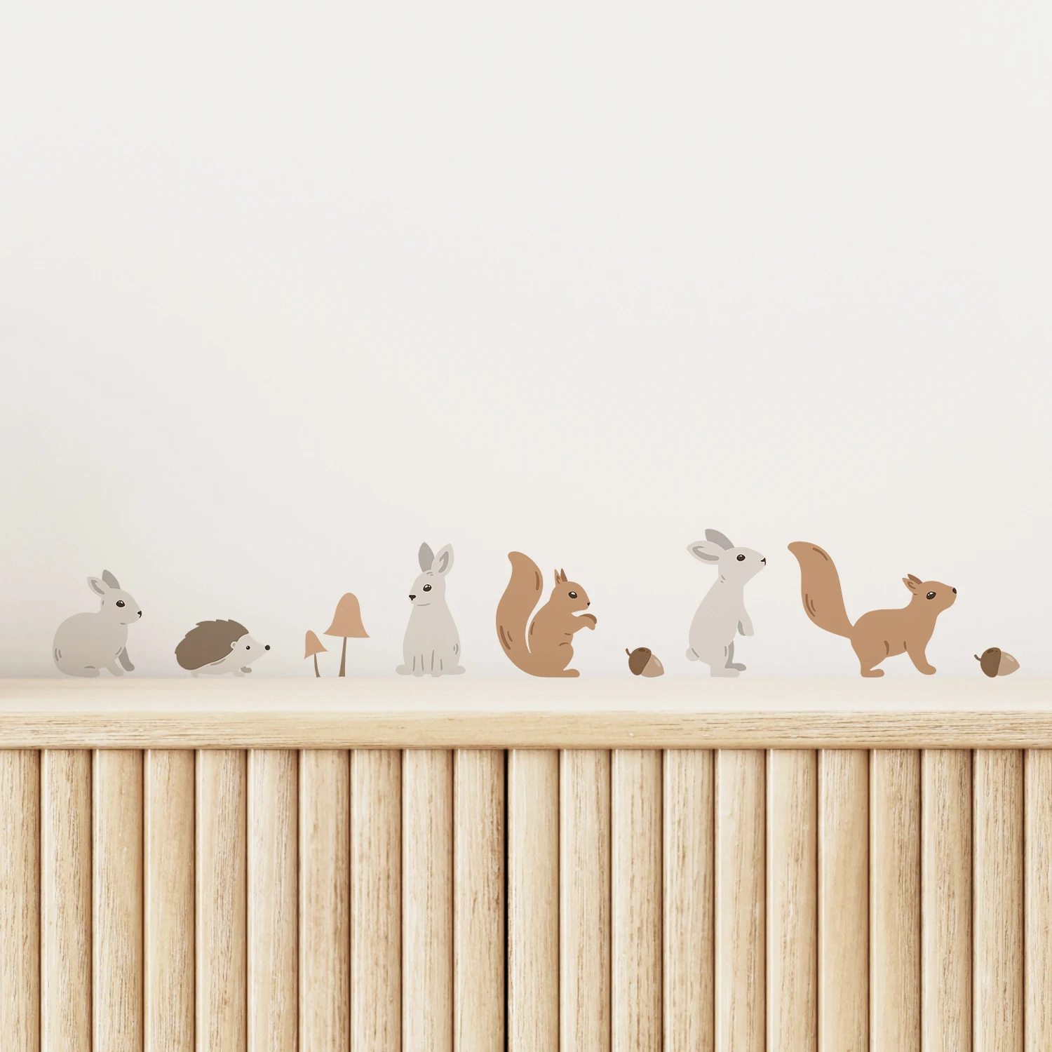 Funlife PA352 Woodland Animals squirrel hedgehog and hare cartoon decals kids room DIY wall sticker