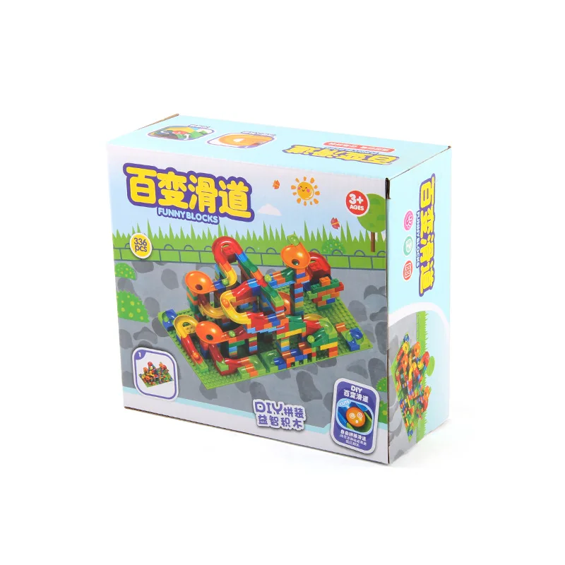 336pcs Big Size Marble Race Run Blocks Maze Ball Track Building Blocks Plastic Funnel Slide Assemble DIY Bricks Kids Gift
