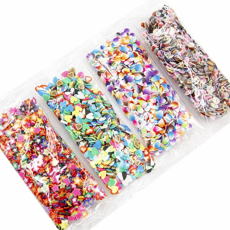 Горячая Распродажа! 1000 шт./пакет цветы фрукты Животные наклейки для ногтей 3D нейл-арта украшения из полимерной глины трости наклейки для ногтей