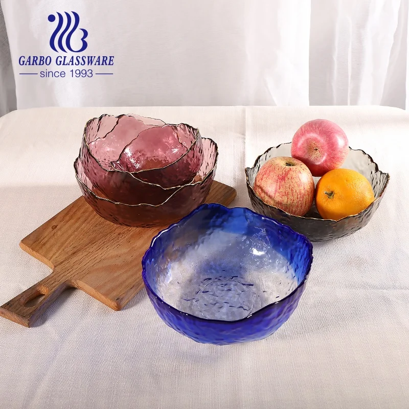 Новое поступление почтовый подарок популярный уникальный дизайн твердый цветной рисунок десертная тарелка стеклянная чаша для фруктов