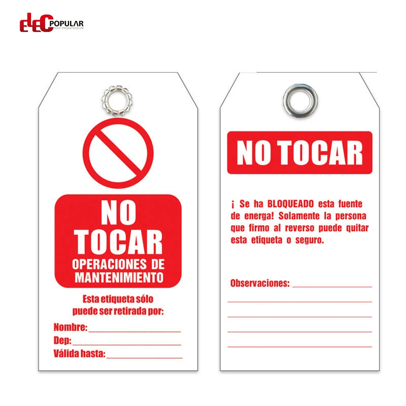 Elecpopular 2023 PVC warning signs Safety lockout Tagout label Tag signs for Industrial Overhaul of industrial equipment