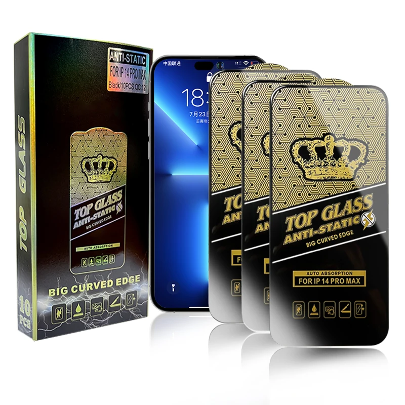 1100 Pieces In A Box In Stock Anti-dust Shock-proof ESD Anti-static Tempered Glass Phone Screen Protector For iPhone 14 Pro Max