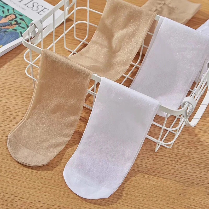 
Summer Children Girls Sheer Silk Ballet Stockings Transparent Pantyhose Sparkling Core-spun Silk Glitter Baby Girls Tights kids 