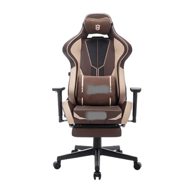 Wholesale Customized Brown Ergonomic Computer Game Desk  Reclining Gamer Seat Height Adjustment Gaming Chair with Footrest