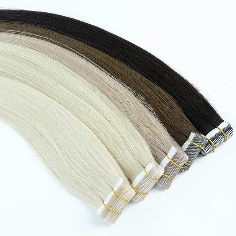 Russian Tape Hair Extensions Human Hair Remy Double Drawn Tape In Extensions Human Hair