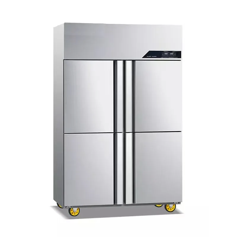 New Large Capacity Four-Door Commercial Hotel Refrigerator Freezer Double Temperature Upright Freezers Crisper Cabinet