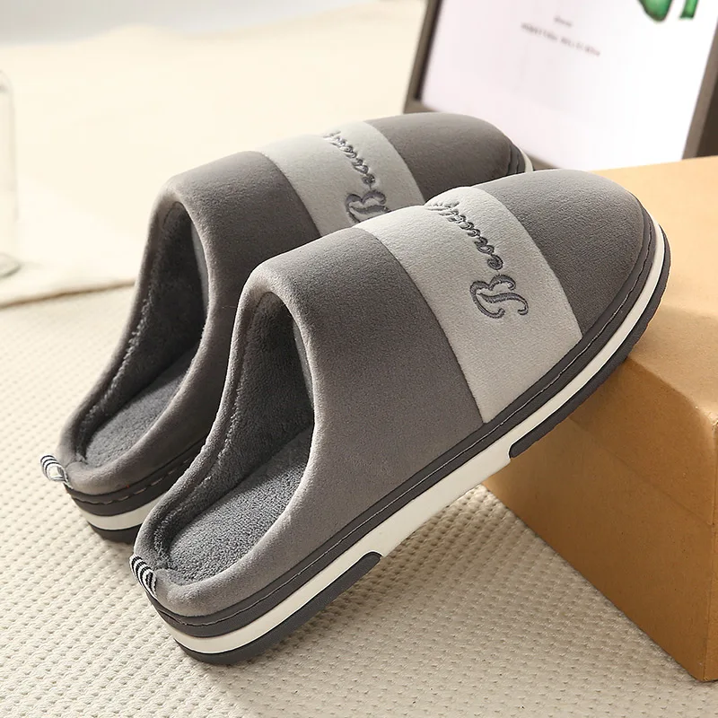 Wholesale non slip indoor mens cotton winter warm slippers for men