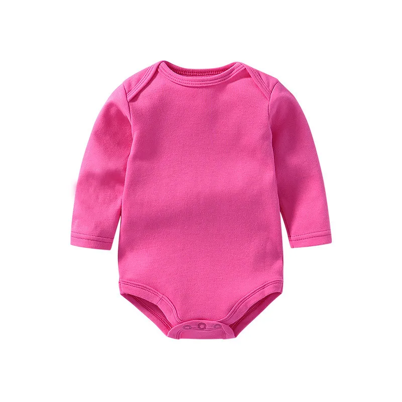 Unisex soft cotton rompers baby bodysuit long sleeve white