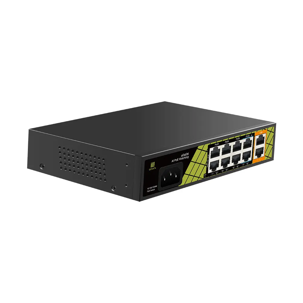 8 Port Power over Ethernet Switch  with BT Port and AI Watchdog