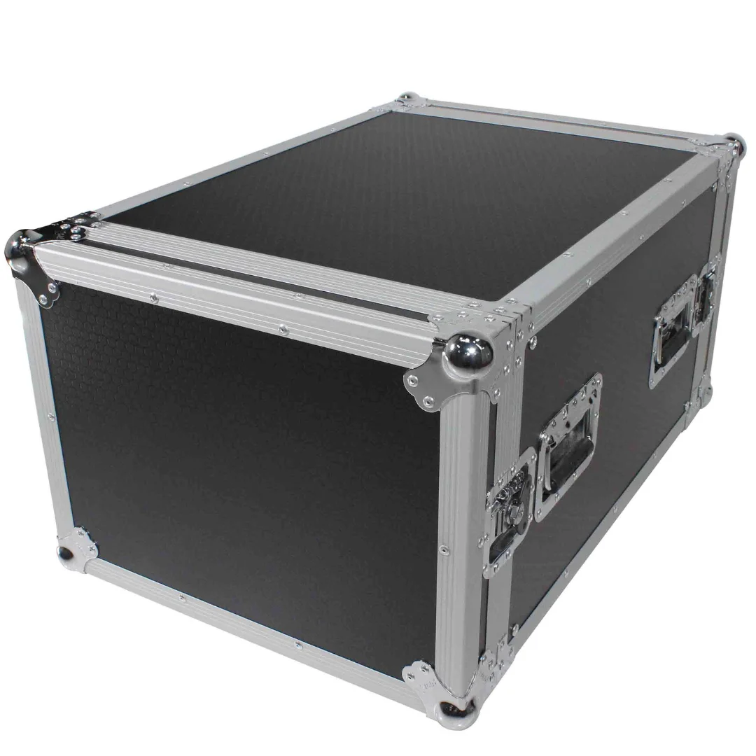 Factory Supply Customize Aluminum Flight Case 8U Space Rack Mount ATA Flight Case 24 Inch Depth with 4 handles