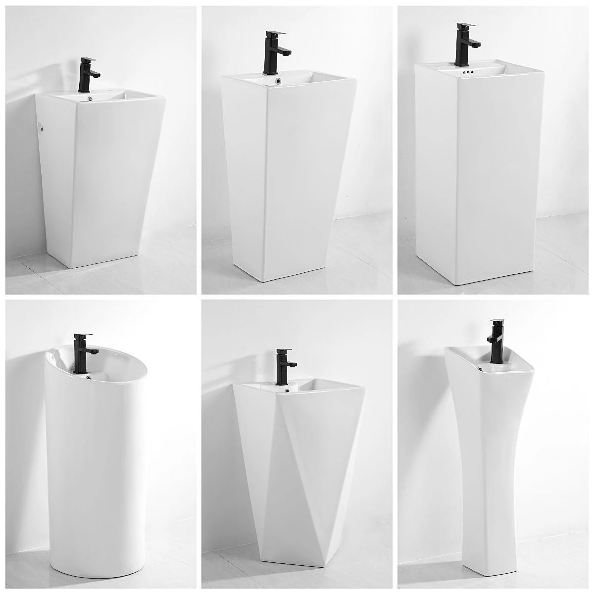 Modern Ceramic Sanitary Wares Washroom Washbasin Hand Wash Pedestal Sink Basin For Bathroom