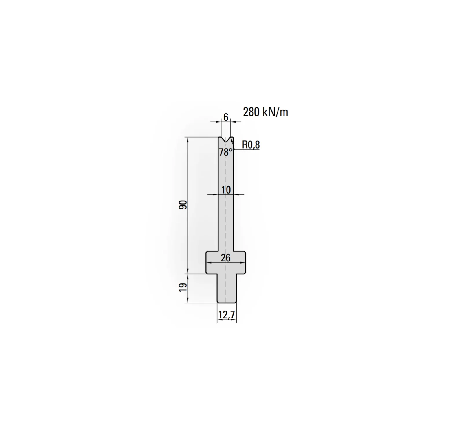 26.211 LVD SYSTEM 78° Dies H90mm Hardened CNC Press Brake Tools with High Quality