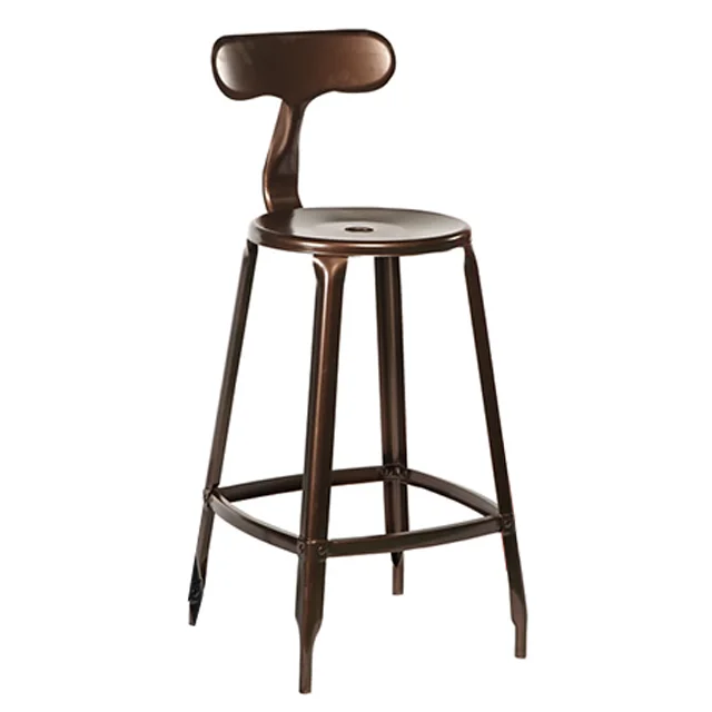 antique iron stackable restaurant bar dining kitchen stool vintage industrial style metal dining chair with wooden seat