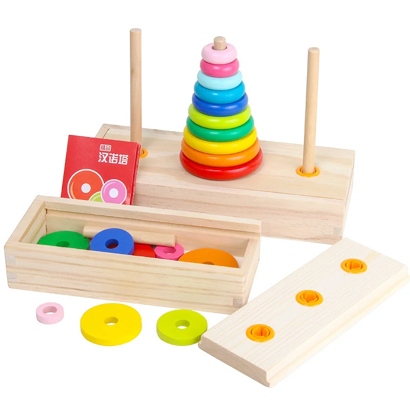 Wooden Early Learning Educational Toys Rainbow Classical Mathematical Puzzle Montessori Toy for Children