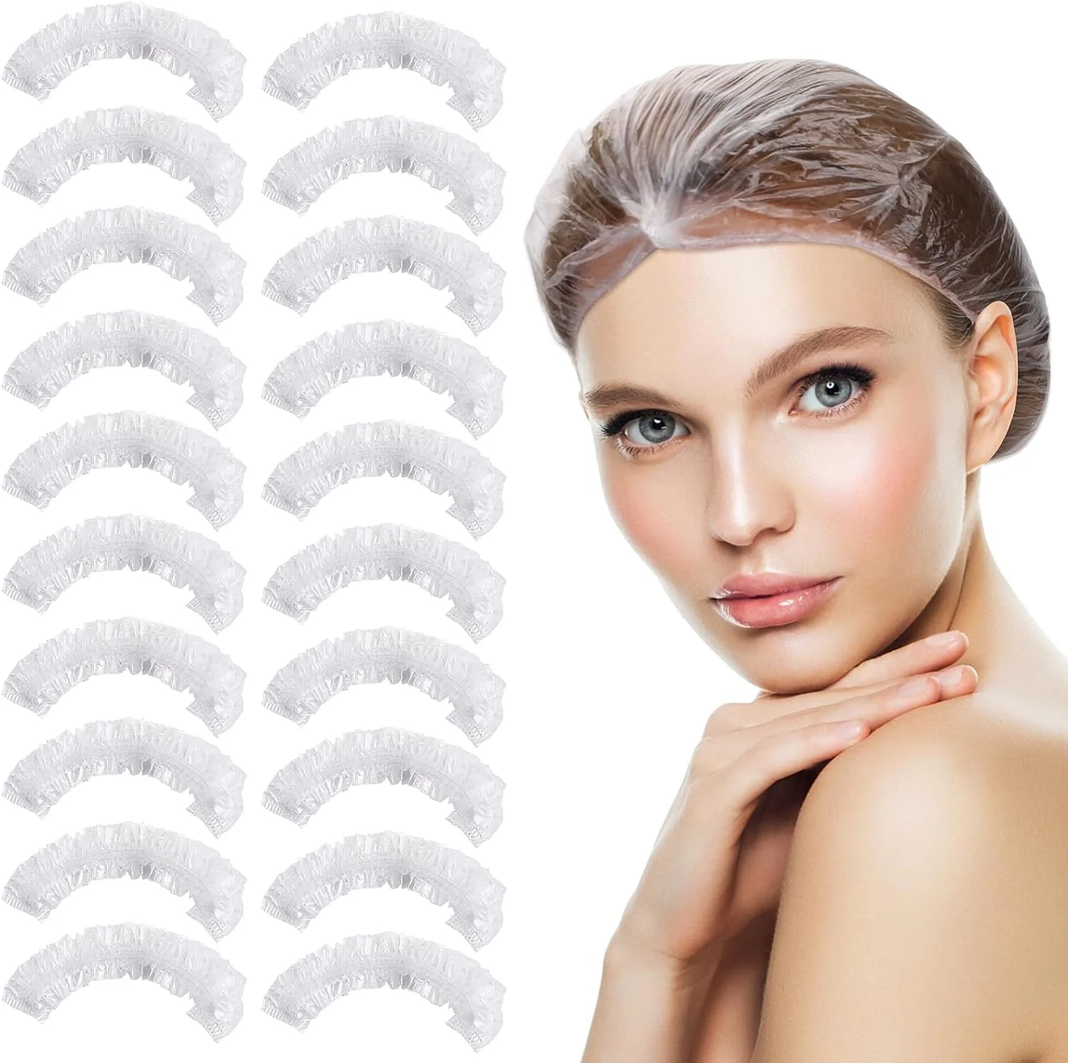 High Quality Cheap Waterproof Hotel Bath Salon Hair Cap Transparent Hair Cover Disposable Shower Caps