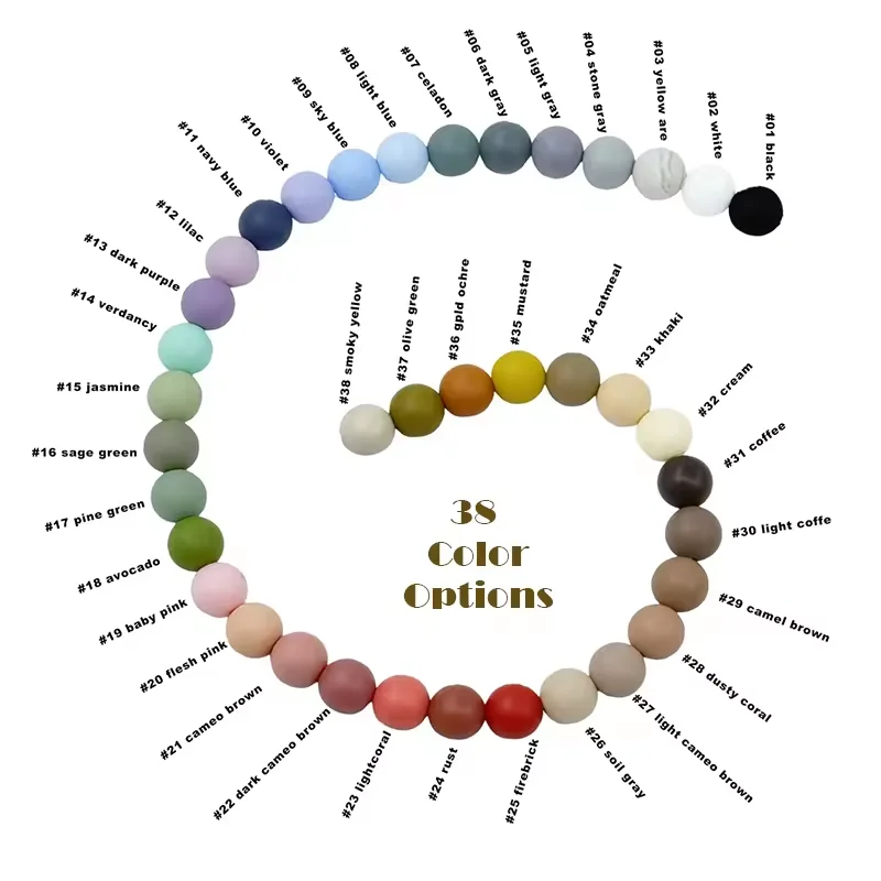 Beads Wholesale Baby Bracelet Schnullerkette DIY Silicone Smooth Chain Wooden Teether Infant Baby Pacifier Clip