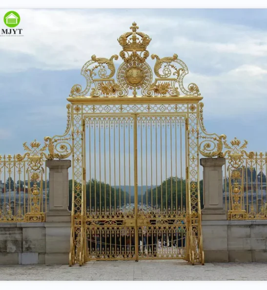 Дизайнерские кованые железные ворота Lane gates и литые алюминиевые главные дизайн золотых церковных ворот