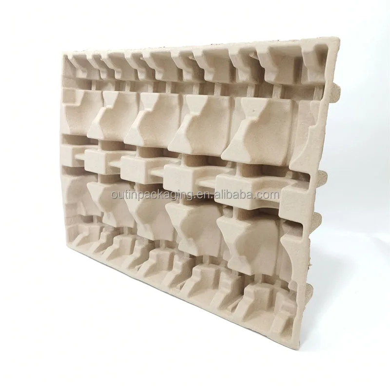 custom biodegradable Recycled Paper Fiber Plant Molded Pulp Packaging shipping box inner insert mold paper pulp tray packaging