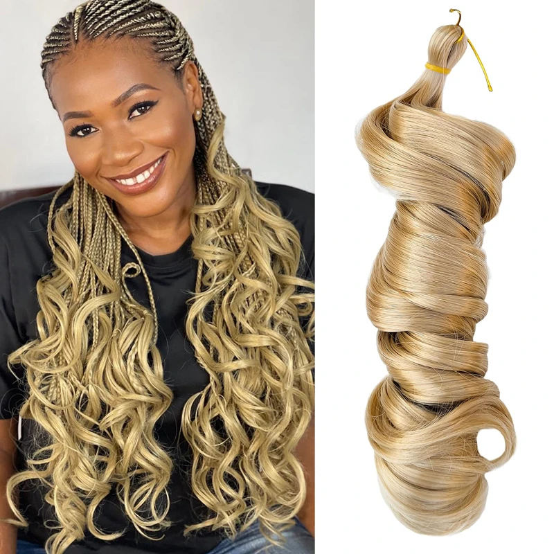 French Curl Hair Crochet Loose Wave Extensions African Synthetic Hair For Braids Spiral Curly Braiding Hair Loose Wave