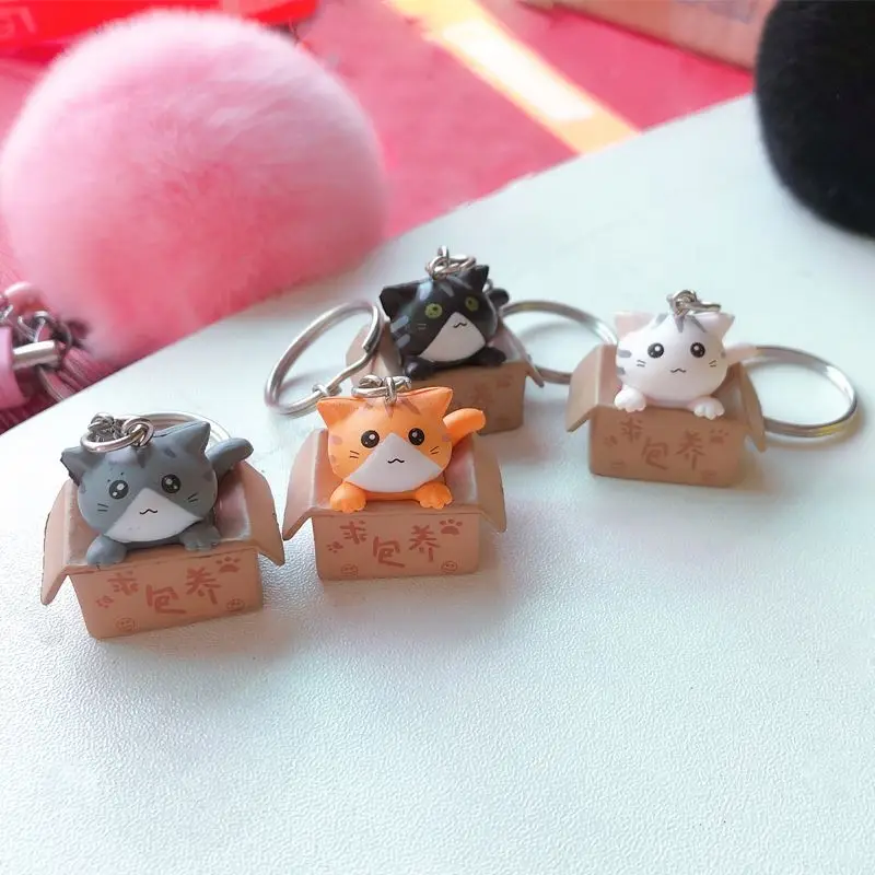 pvc XNG Cute keychain Self Defense Porte Clef Women pom KeyRing Car Trinket Key Chains Kids Toy  Cartoon Lucky Keychain Keyring