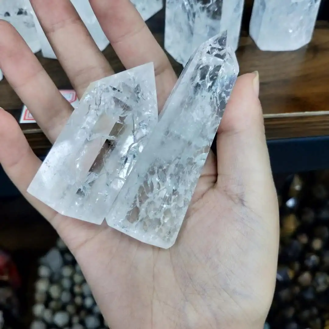 Оптовая продажа, натуральные камни, волнистые прозрачные кварцевые кристаллы для домашнего декора