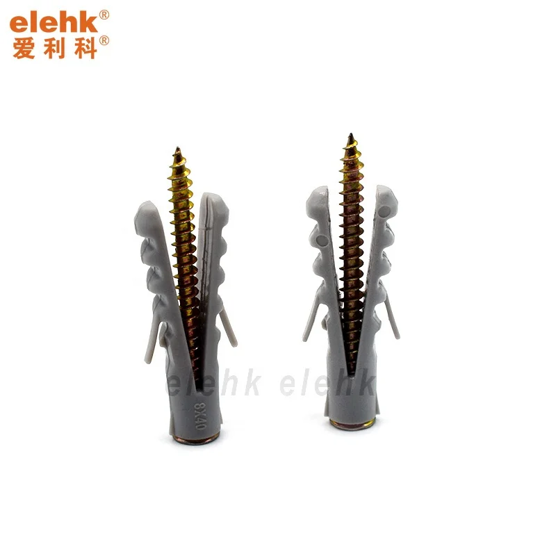 Elehk Factory Direct Sale Plastic Anchor Wall Plug Nylon Wall Plug Expansion Anchors Wall Anchor