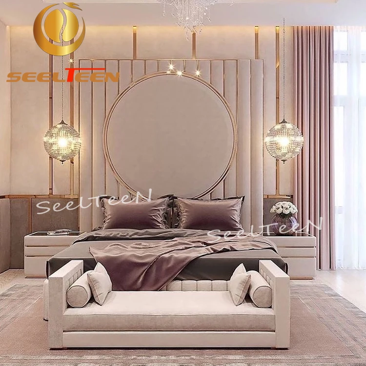 Pink Princess Girl Lady Bedroom Design Villa Hotel Furniture Bedroom Set