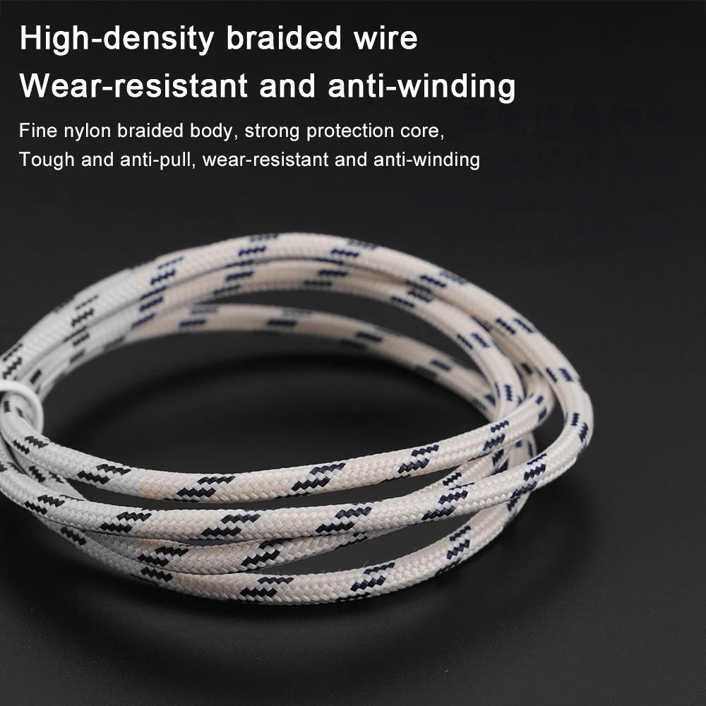 3 in 1 USB Cable IOS Android Smart Phone Travel Phone Cable 1200MM 2.4A Mobile Phone Fast Charging Braided Cable with Box