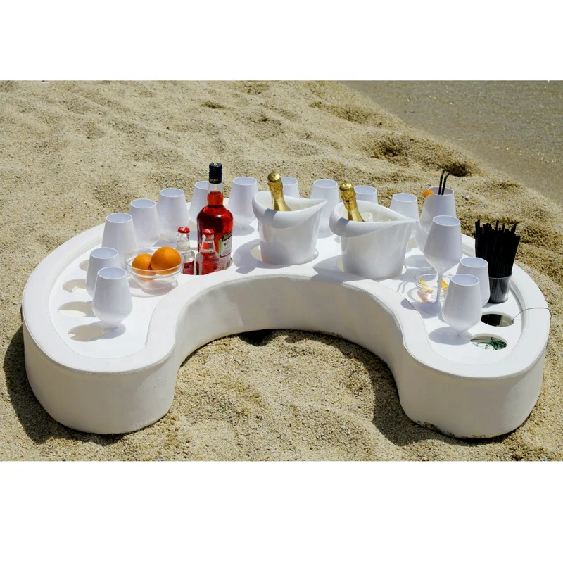 Leather Modern swimming pool table floating bar floating tray for hotel pool