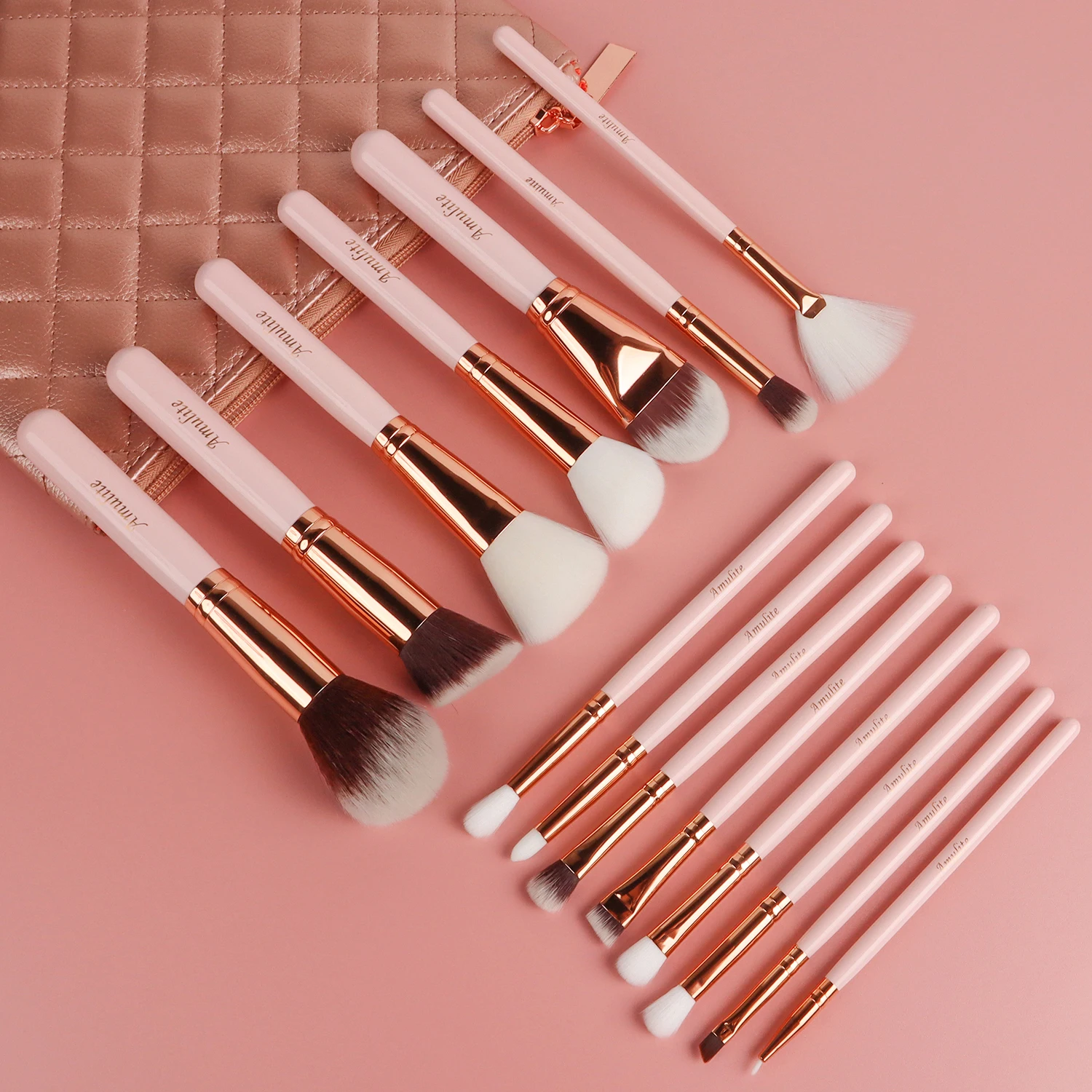 GOOD quality Professional Factory NEW ARRIVAL Custom Logo 2021 Pink makeup brush set custom