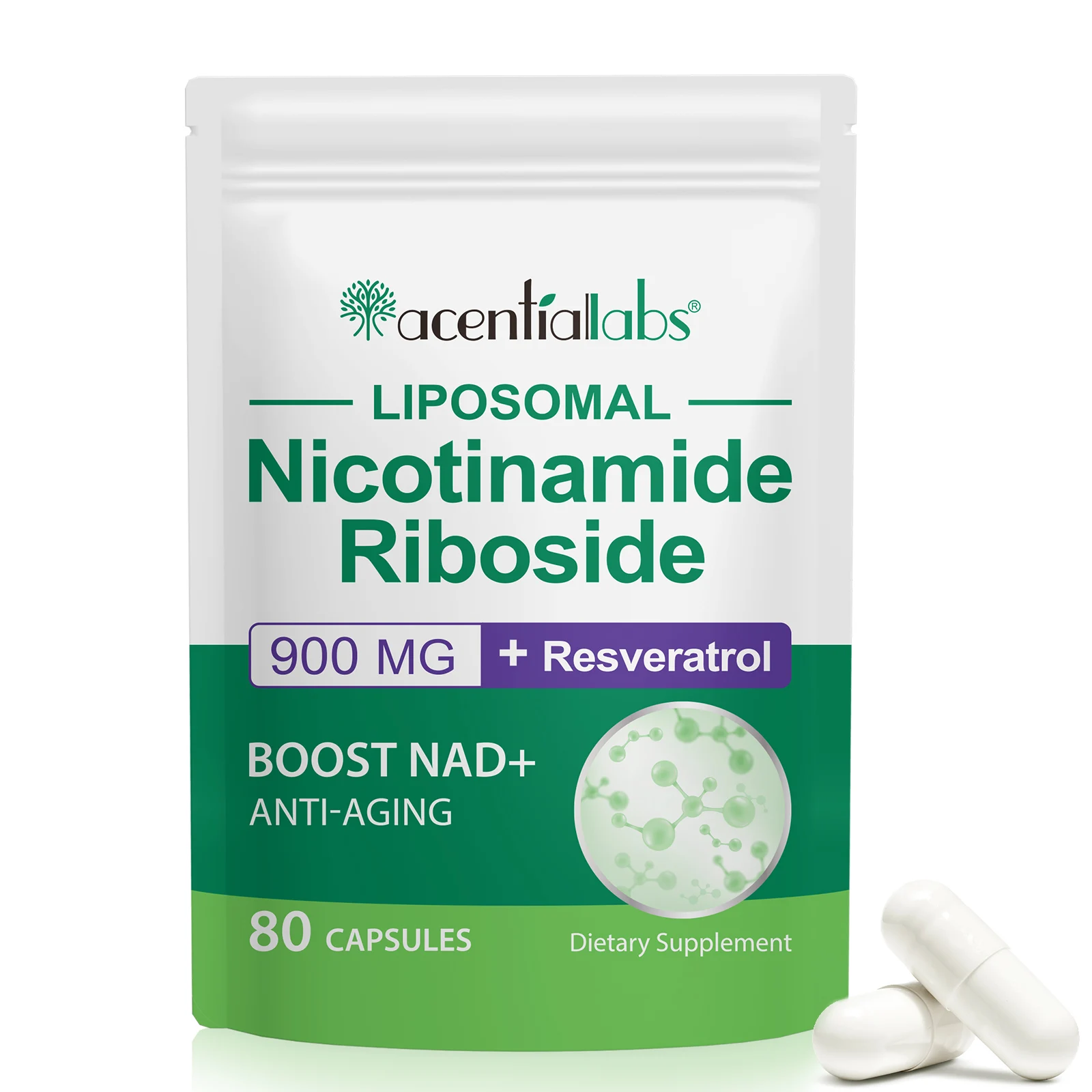 Acentiallabs antioxidant anti aging nad supplement liposomal nad nicotinamide riboside nad supplement capsules
