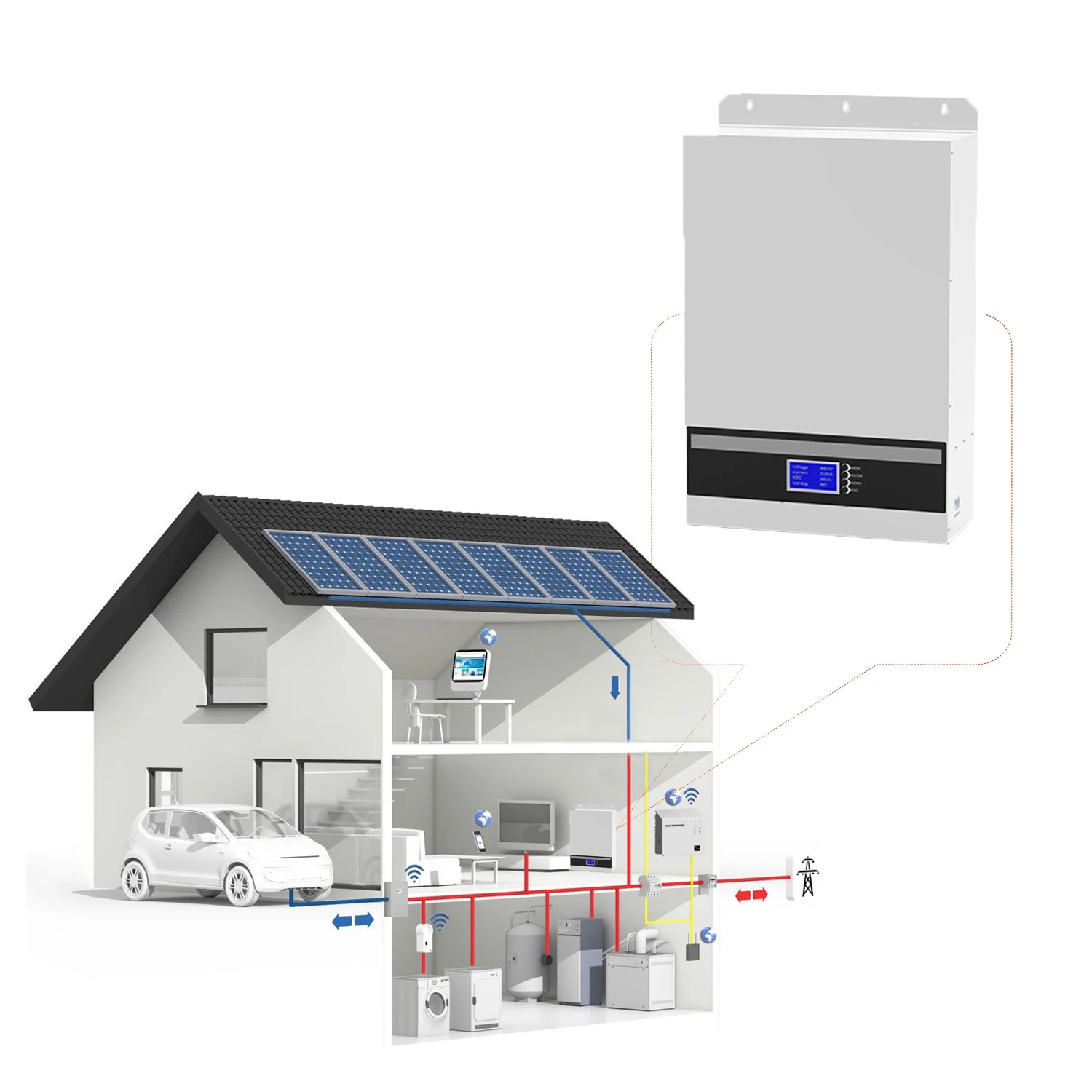 Мощное настенное литий Lifepo4 Солнечный Powerwall аккумулятор 48V 51 2 V 100Ah 200Ah 300Ah 400Ah 5Kwh 10Kwh 20Kwh домашней системы солнечной