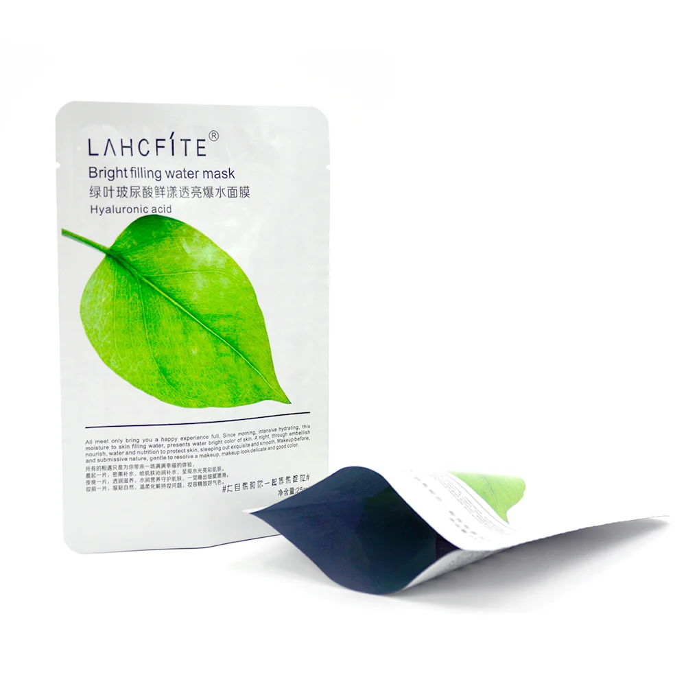 Pure Aluminum Facial Sheet Mask Packaging Cosmetics 3 Side Sealing Pouch Colorful Printed Three Side Sealed Aluminum Bag