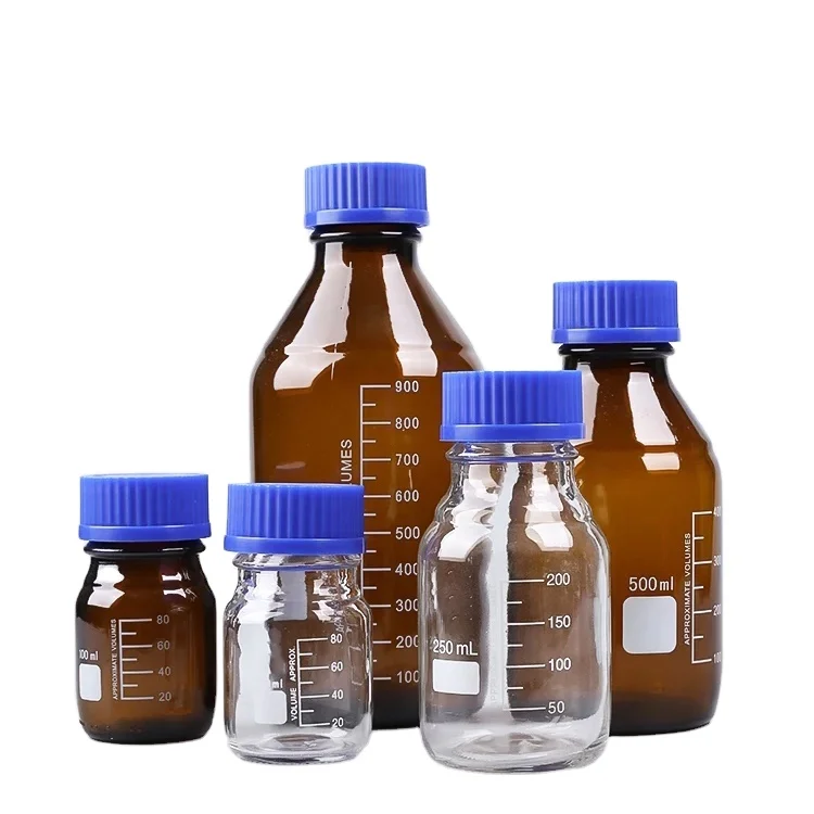 
Laboratory Chemical Blue Screw Cap Glass Reagent Bottle 