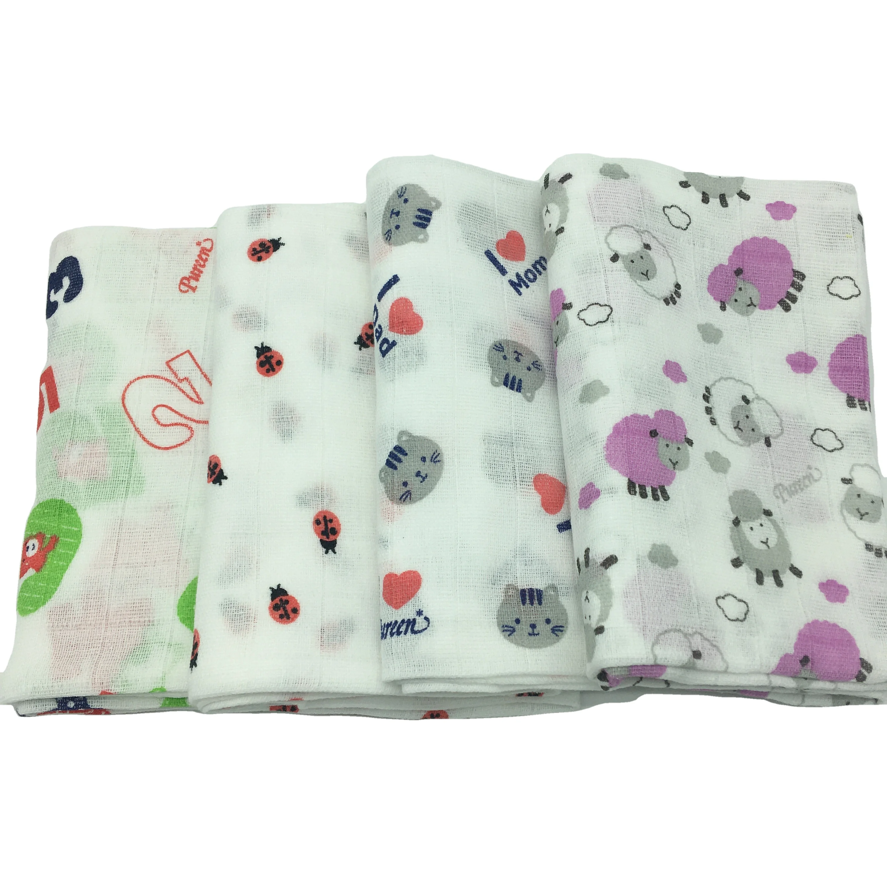 100% Cotton Printing Double Layers Gauze Cloth Baby Diapers Nappies