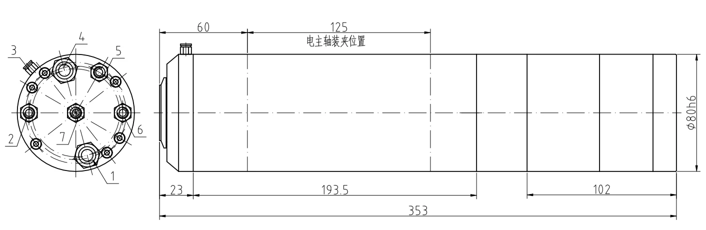 HQD 2.2KW Американская классификация проводов 2р 400 Гц GDL80-20-24Z/2,2 водяного охлаждения Цянь Чэн шпинделя УВД моторы для станков с ЧПУ