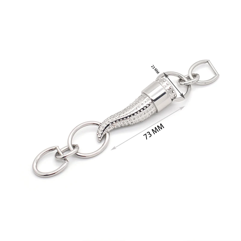 Cool Keychain 73mm Pepper Shape Diamond Metal Bag Charm Pendant for Bag Decoration