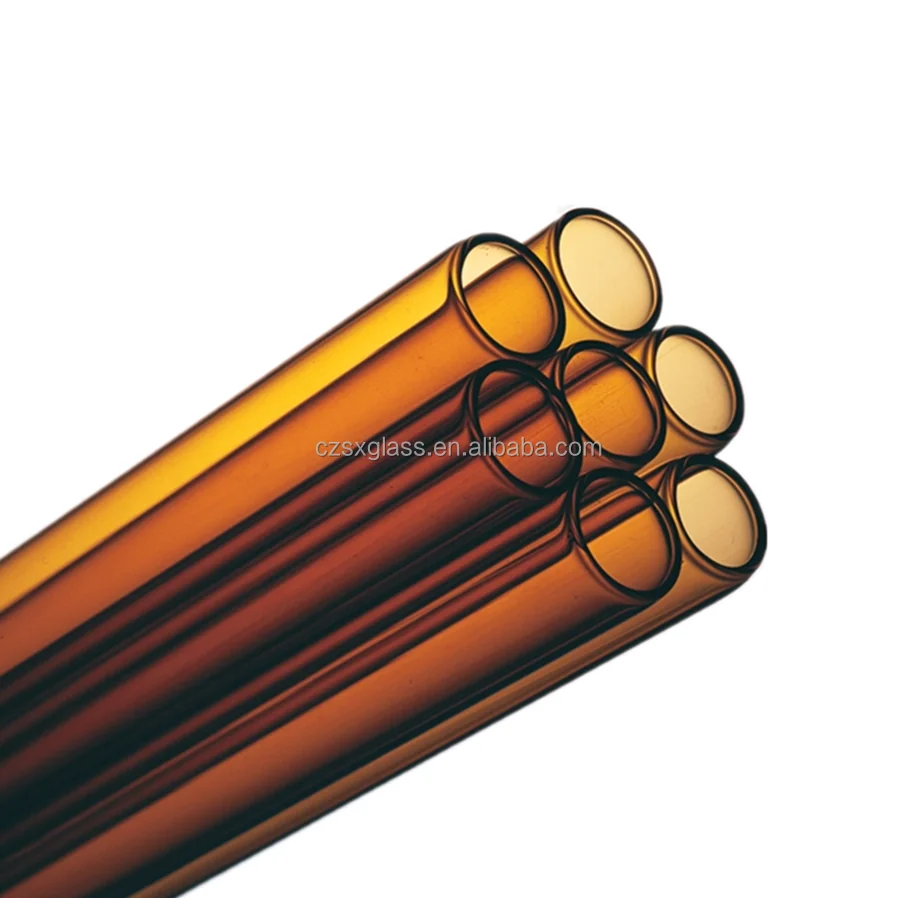 Clear Amber Borosilicate Glass Pipes Heat Resistance Glass Tube