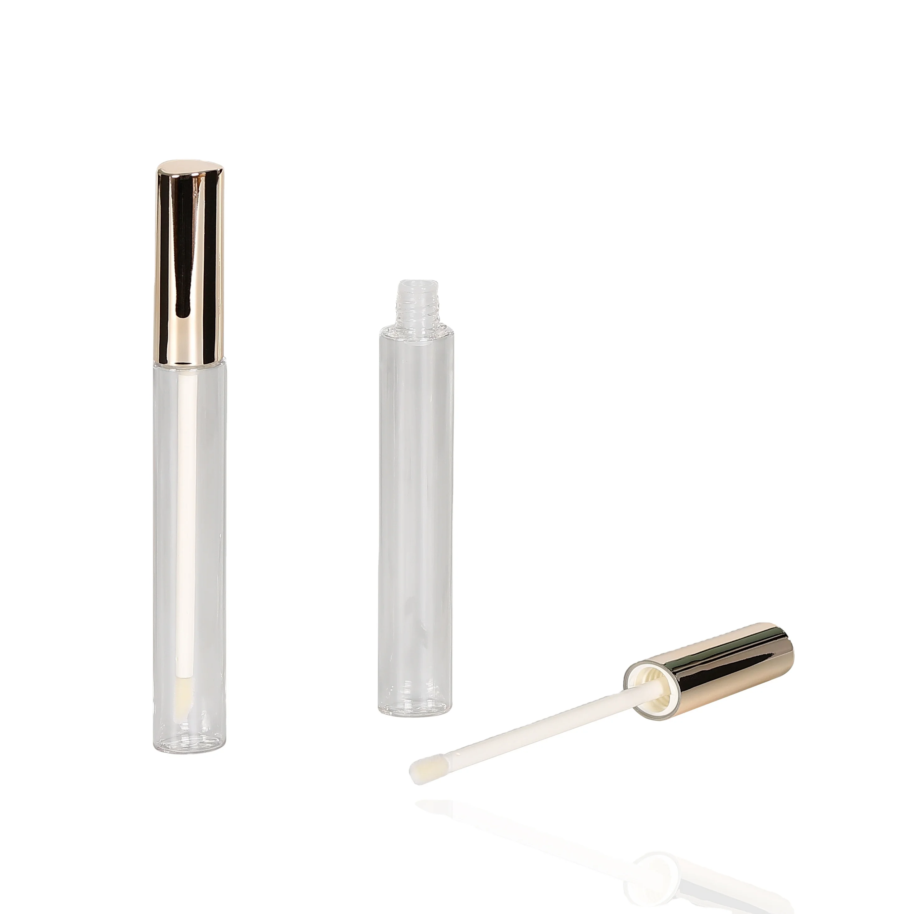 2022 plastic lip gloss tube packaging with brush applicator empty round 12ml lip gloss tubes